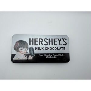 Hersheys Milk Chocolate Tin Vintage Style Retro Girl From Chocolate Town PA